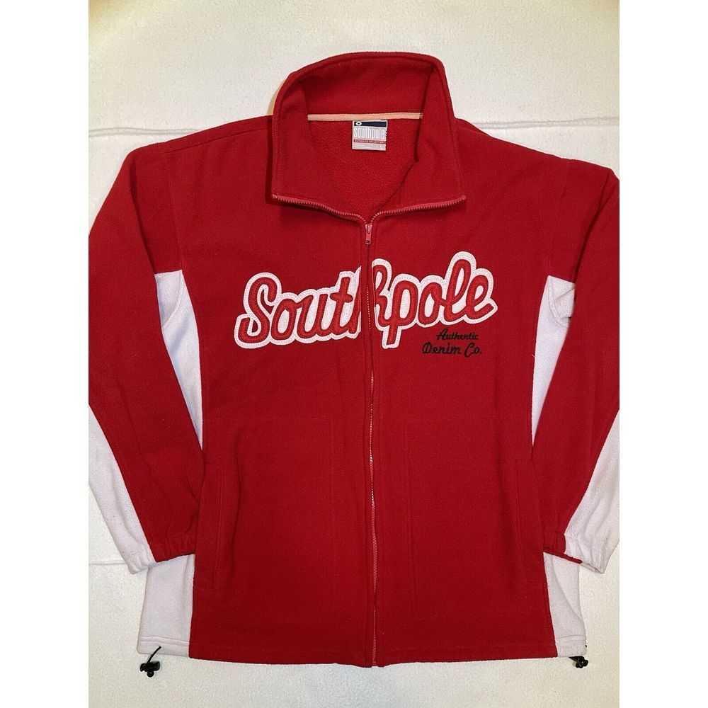 Vintage Southpole Zip Up Fleece Coat Y2K Sweater Mens Size L Jacket Streetwear